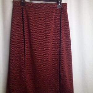 Southern Lady Petite Skirt PS Pull On Stretch Pattern Red Black